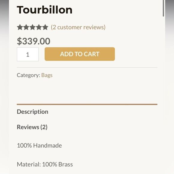 $339 MSRP - Ramla TOURBILLON Bag - BRASS Gold Colored & Brown Handmade Moroccan - Picture 2 of 14